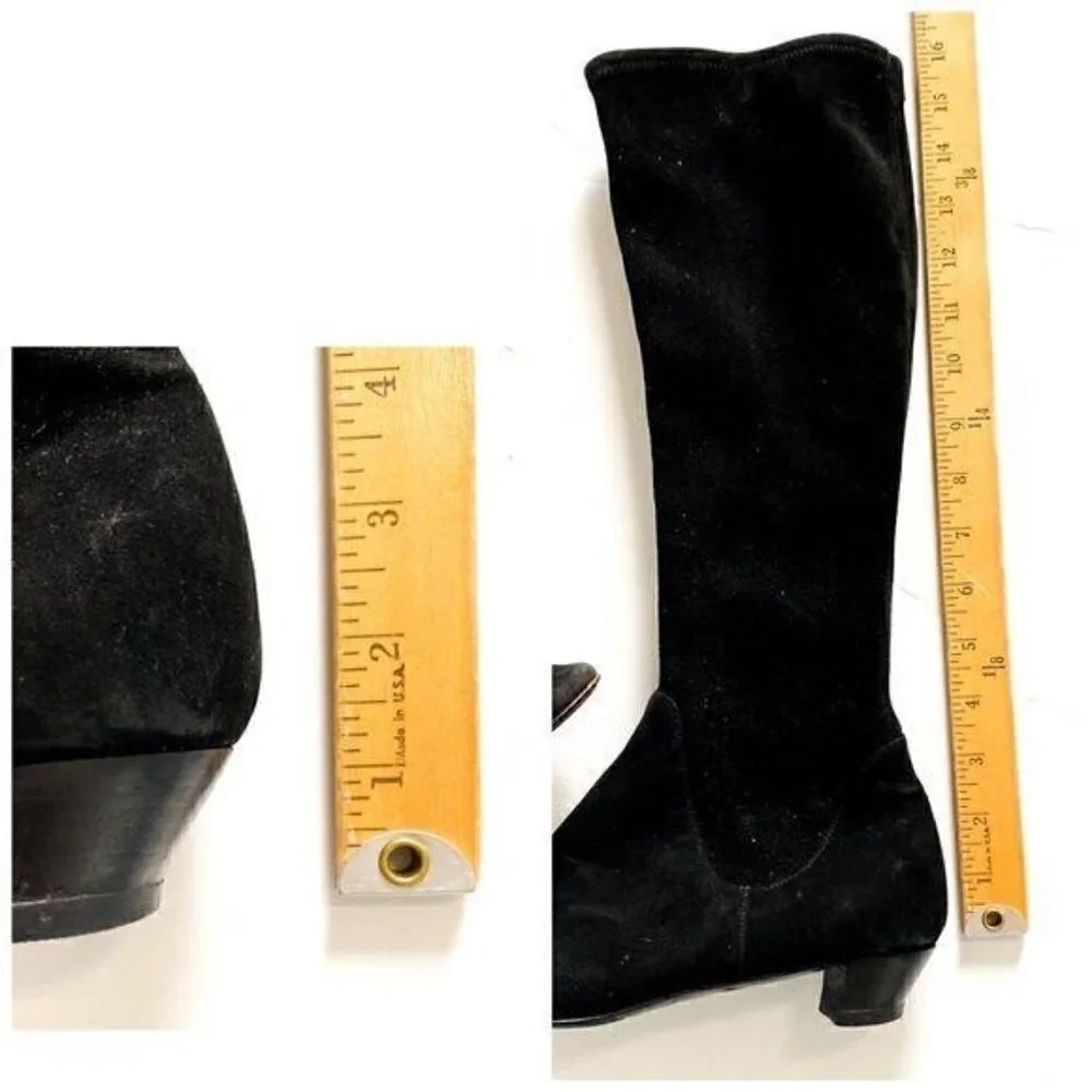 Sergio Rossi Black Stretch Suede Boots, Size EU39 - Picture 13 of 13